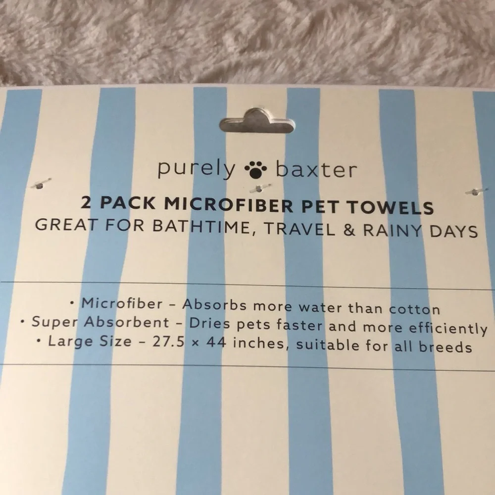Purely Baxter Blue & White Check Microfiber Pet Towels with Red Lobster Print